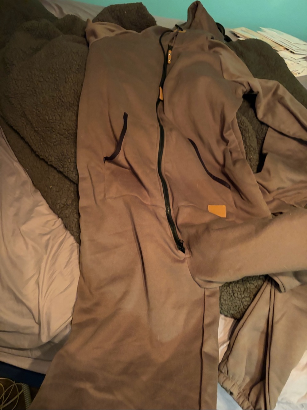 Men's Taupe Zip-Up Hoodie Jacket